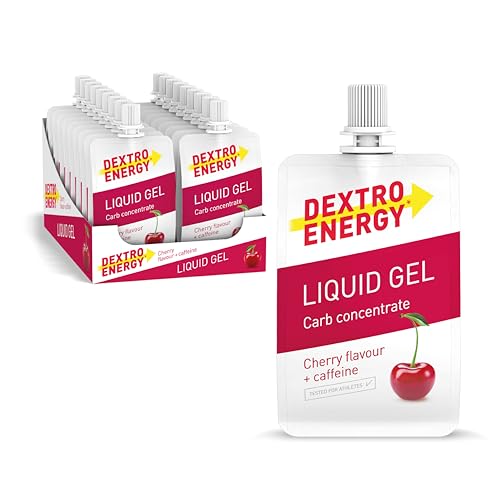 DEXTRO ENERGY LIQUID GEL CHERRY UND CAFFEINE - 18x60 ml Energy Gel, Koffein Booster, Traubenzucker Konzentrat mit schnell verfügbaren Kohlenhydraten DEXTRO ENERGY LIQUID GEL CHERRY UND CAFFEINE - 18x60 ml Energy Gel, Koffein Booster, Traubenzucker Konzentrat mit schnell verfügbaren Kohlenhydraten