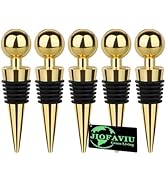 JIOFAVIU 5 PCS Wine Bottle Stoppers with Alloy Head Set, Reusable Wine Corks for Different Bottle...