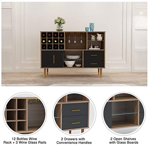 image for Mecor Kitchen Sideboard Buffet, Storage Cabinet Server Cupboard, Conso