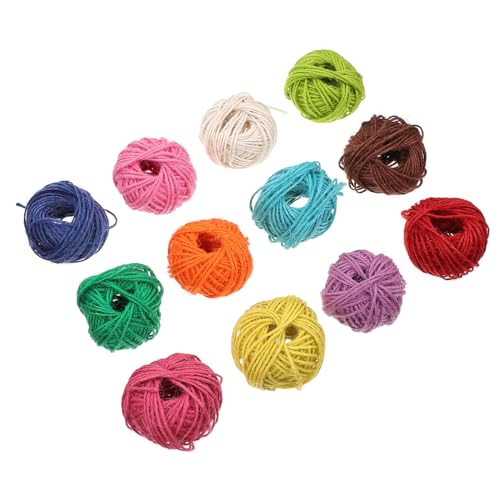 DOITOOL 12 Rollos Cordel De Colores Cuerda De Tendedero Accesorio De Fiesta Cinta Verde Cinta Cuerda De Papel Hilo De Jardín Yute Hilo Alquitranado Cable Colorful Cuerda De