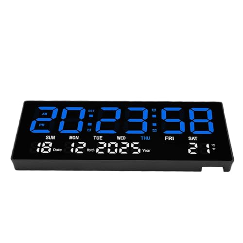 Horloge numérique LED murale lisible à distance avec télécommande - 4