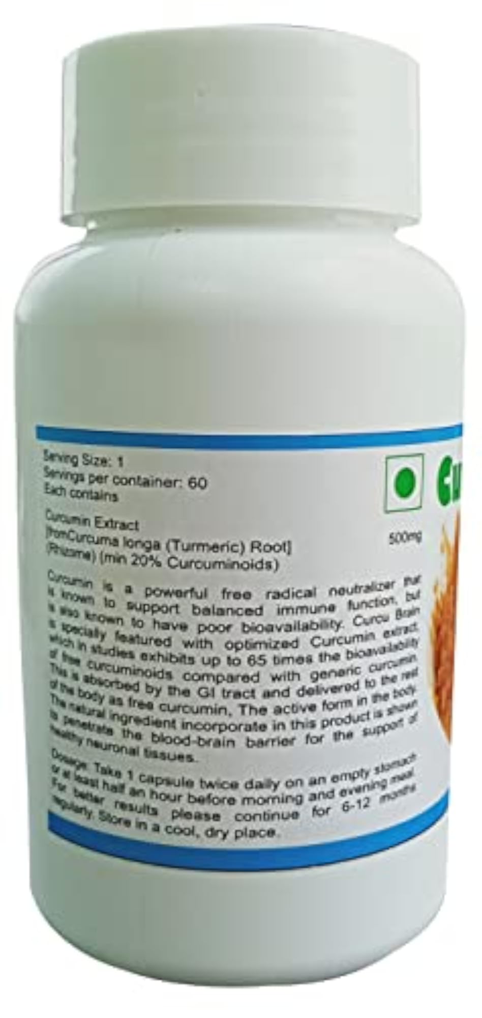 Curcu Brain Care Capsules, 60 Capsules with Free Drops