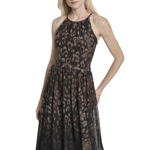 DKNY Women's Sleeveless Halter Midi Dress2