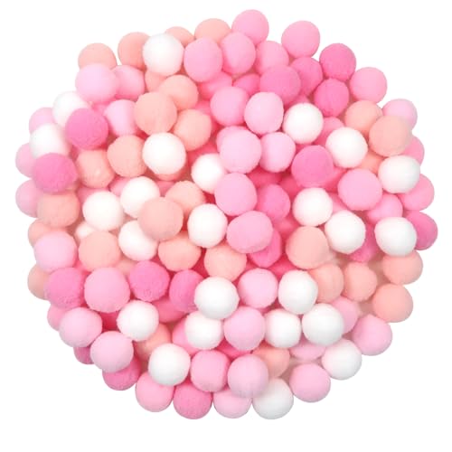 TOAOB 150pcs Large Pom Poms 1 Inch Pink Craft Pom Poms Fuzzy Pompoms Balls for DIY Crafts Projects Home Decorations