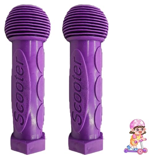 NHCDFA Micro Scooter Handles, Micro Scooter Handles Grips, Deluxe Non-Slip Replacement Rubber Hand Grip for Kids Bike Scooter Push Bike Mountain Bike Tricycle Road Bike, Purple