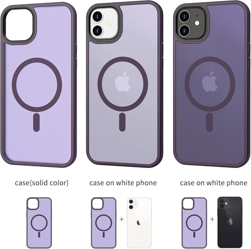 Image of iPhone 12 /12 pro Magsafe Hard Back Case | Matte Design & 360 Protection | Military-Grade Apple iPhone 12 /12 pro Cover | Strong Magnet Back - Purple