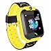 Smartwatch Niños, Reloj Inteligente Niña IP67, LBS, Hacer Llamada, Chat de Voz, SOS, Modo de Clase, Cmara, Juegos, Regalo para Niños de 3-12 años, soporta 2G tarjetáas Micro SIM (Amarillo)