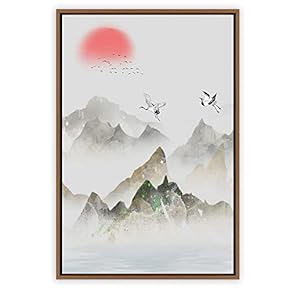 signwin Framed Canvas Wall Art Abstract Sunrise and...