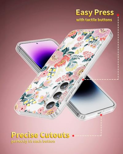 Coque Samsung Galaxy S24 Plus fleur rose transparente par SCORPIFY antichoc - 7
