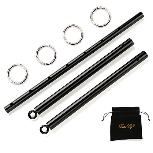 EXREIZST Adjustable Black Expandable Spreader Bar Set Sports Aid Training (Black)