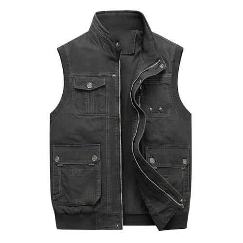 Chalecos de algodón para pesca y fotografía chaqueta sin mangas con cuello de hombre 2