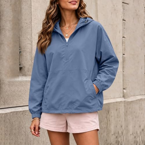 Elneeya Women Windbreaker Jacket Water Resistant Quick Dry Hood Rain Jacket — view 3