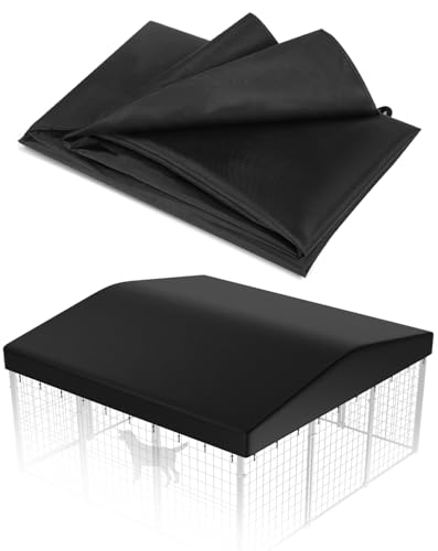 Outdoor Dog Kennel Cover 600D Waterproof UV-Resistant Sunshade Dog Enclosure Cover Replacement for 10x10ft Crate Outside