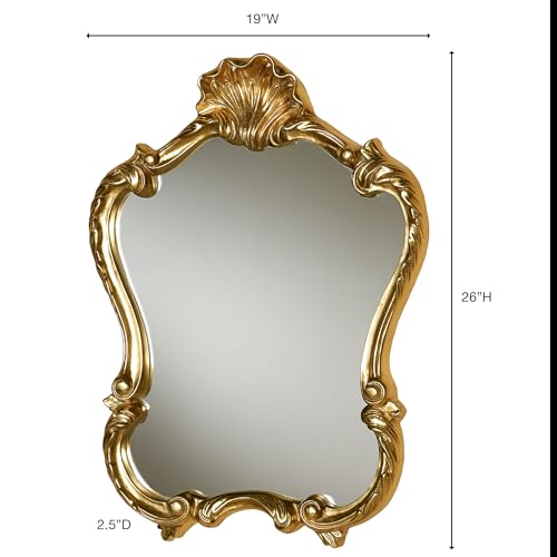 Touch of Class Adeen Wall Mirror Gold - Arched Shape - Victorian Aesthetic - Royalty Style - Decorative Antique Luxury Mirrors for Bedroom, Bathroom, Living Room, Hallway, Foyer - 26 Inches High - Image 4