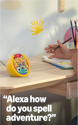Image of Amazon Echo Pop Kids (newest model), Designed for kids, Designed for Alexa+, parental controls, Includes 6 months of Amazon Kids+, Limited-Edition Disney Pixar Toy Story 5