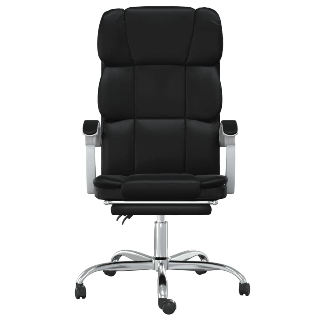 Silla de oficina reclinable y respaldo ajustable, piel sintética, rotación de 360 grados, estructura de metal resistente, incluye instrucciones de montaje (idioma español no garantizado)