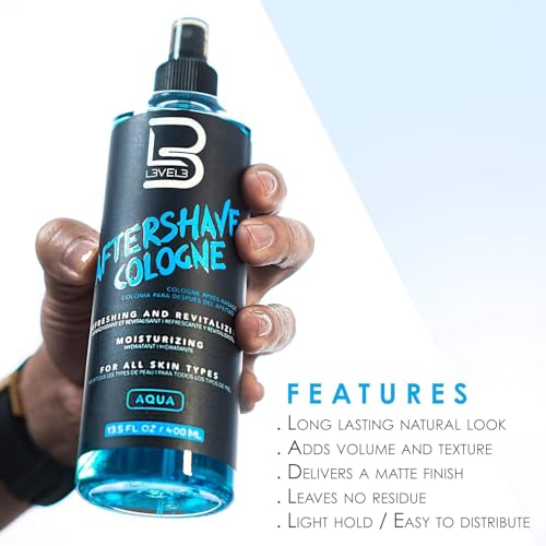 Image of L3 Level 3 After Shave Spray Cologne for Men, Fresh, 13.5 fl oz | Aftershave spray, soothing moisturizing formula, refreshes post-shave skin, non-irritating, barber or home use, fresh scent