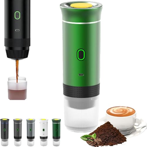 HYPYXUS Go Brew V2.0, Go Brew Cafetera, Go Brew Máquina de café Espresso eléctrica portátil, Cafetera de Viaje para Camping, Cafetera de Coche autocalentable para Senderismo, Oficina (Green)