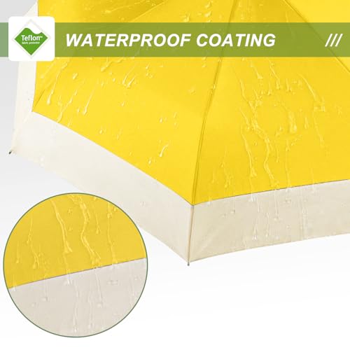 Parapluie de golf coupe-vent solide compact jaune pour grands vents - 7