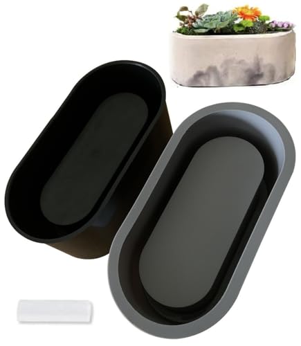 Moule en silicone pour pot de fleur en béton ovale au design épuré