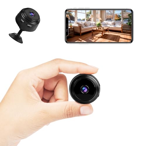 Mini cámara oculta WiFi 2.4G con audio, alimentación en vivo de video HD 2K, visión nocturna, no incluye tarjeta SD, pequeña cámara de seguridad interior para el hogar, monitor de bebé/niñera