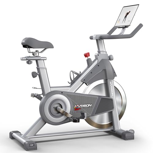 Image of HARISON Exercise Bike for Home, Magnetic Indoor Cycling Bike with Quiet Dual-Belt Drive, 380 LB Capacity Exercise Bike, Adjustable Resistance Stationary Bike with Push-to-Stop, App Compatible