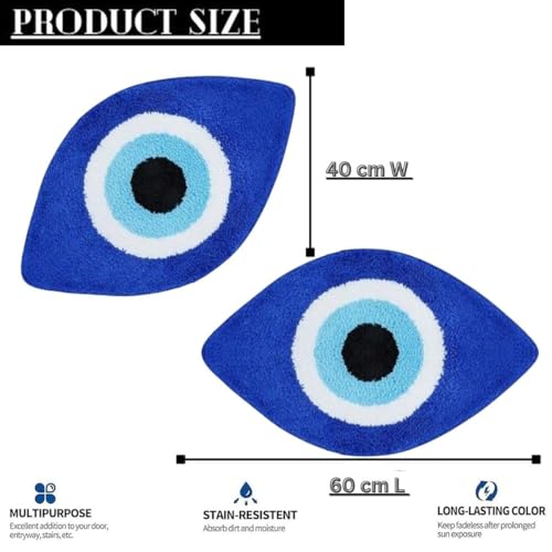 Image of Adequate Superb Soft Evil Eye Door mat Combo Set (2in1), Microfiber| Floor mat| Doormat for Home Entrance| Bathroom| Bedroom| Living Room| Kitchen| Pooja Room| Door mat Combo Pack| Rug| mat for Hall