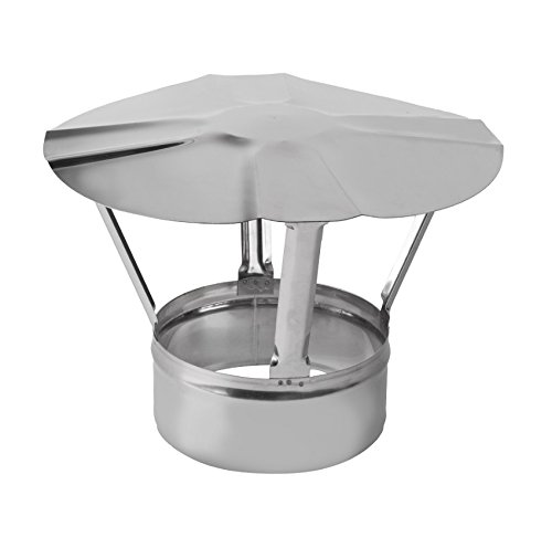 Stainless Steel Chimney Cowl Stove Pipe Rain Cover Protector Cap Pot (160mm)