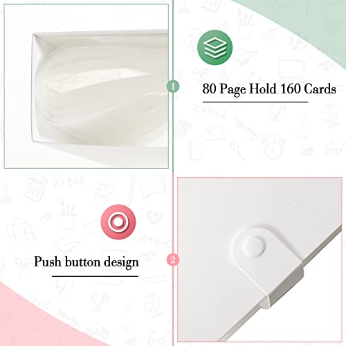 2 Pcs Index Cards Clear Plastic Holder Organizer Pouches Index Card Holder Flashcard Organizer Index Card Filing Products With Divider For School Office, 80 Page Hold 160 Cards (3 X 5 Inch) #TOP2