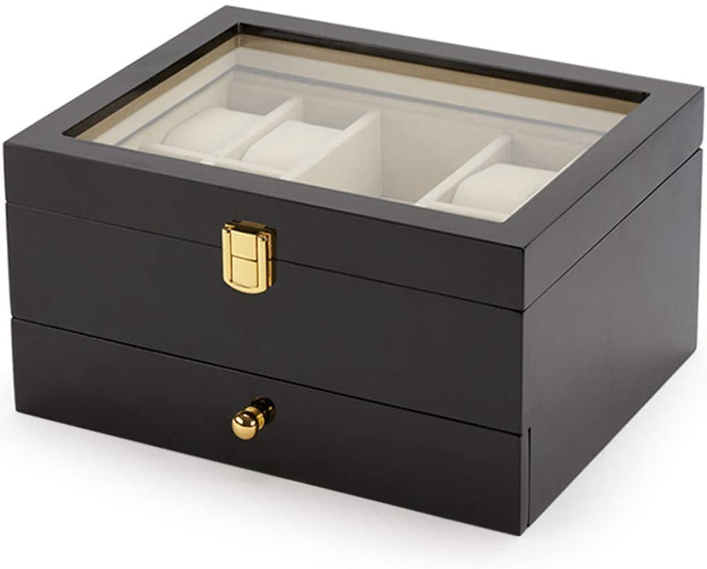 Caja de exhibición de Relojes, cajón para Hombres, Caja de Madera Maciza, Caja de Almacenamiento para Relojes, Pulsera, Funda de Almohada, Fiesta de cumpleaños, tamaño(
