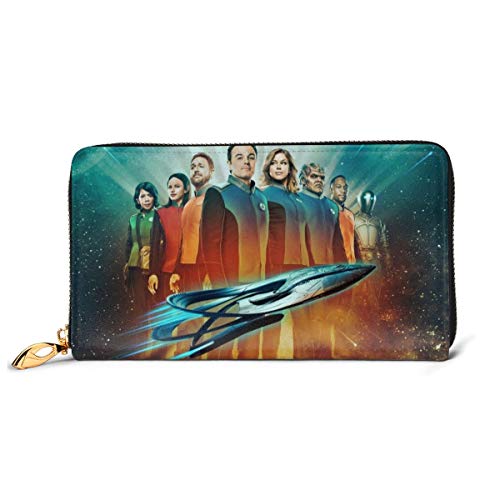 Preisvergleich Produktbild Orville Geldbörse RFID-blockierender Echtleder-Geldbeutel mit Reißverschluss um Kartenhalter Organizer Clutch