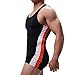 SPNSSTCR Men Bodysuit Sports Gym Athletic Supporters Undershirts Boxers Wrestling Singlets Jumpsuits Leotard (Black, Large)