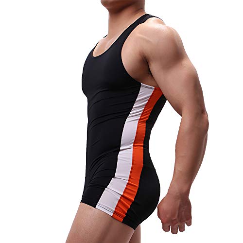 Men Wrestling Singlet Bodysuit Athletic Supporter Silky Jumpsuit Leotard Sports Underwear Shapewear4