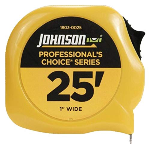 Johnson Level & Tool 1803-0025 Professional's Choice Power Tape, 25', Black/Yellow, 1 Tape