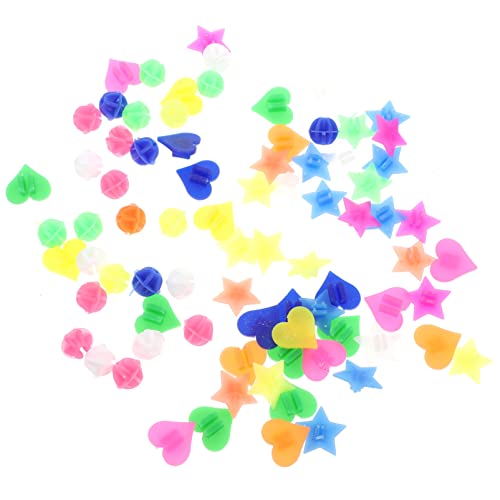 BESTonZON 108pcs Plastic Beads for Bike Wheel Spoke Decorations Star Heart Beads Durable Spoke Accessories for Bicycles Easy to Install Clip Design