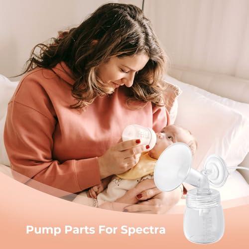 Breast Pump Accessories Compatible with Spectra Replacement Pump Parts 17mm Flange, Spectra Pump Parts S1 S2 Replacements Full Set 2 Set (Full SET-17MM)