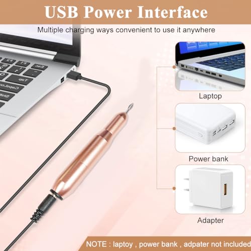 MAYCREATE® Electric Nail Drill File Professional Nail Drill Machine Kit Manicure Pedicure Tools Polishing Set with 6 Nail Drill Bits & Sanding Paper - Image 5