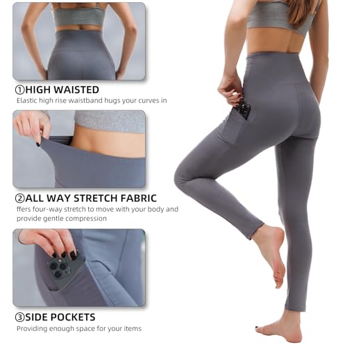 Leggings for Women with Pockets - High Waisted Workout Leggings for Women Running Exercise3