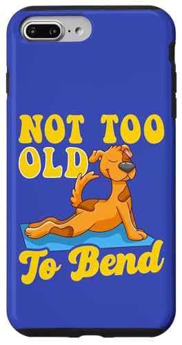 ヨガマットで面白いヨガ犬を曲げるには古すぎないかわいい犬 スマホケース iPhone 7 Plus/8 Plus 用