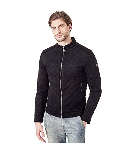 Guess veste homme effet matelassé noir blouson demi-saison chaud et coupe-vent