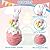 Wesiti 3 Pcs Easter Bunny Decorations Resin Easter Egg Figurines Spring Easter Rabbit Egg Flower Carrot Tabletop Decor for Easter Party Gifts Indoor Centerpieces Decorations