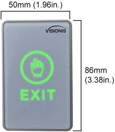 Visionis 2 Pack FPC-7551 VIS-7026 Indoor Touch Sensitive Type Standard Size Push to Exit Button for Door Access Control with LED NC COM and NO Outputs