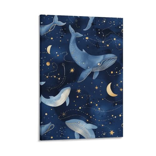 Impression giclée baleine mignonne cadeau de naissance idéal toile 40x60