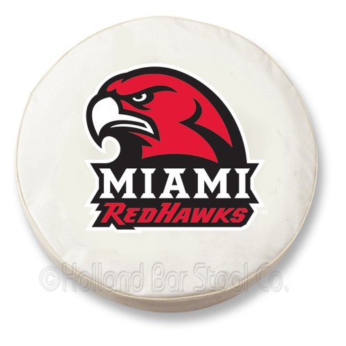 Miami University OH Tire Cover 28"x8" White Vinyl