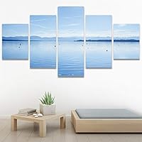 SIGNWIN 5 Panel Canvas Wall Art Modern Art Beach Coastal Expressive Global Multicolor Photography for Home Decorations Ready to Hang - 60