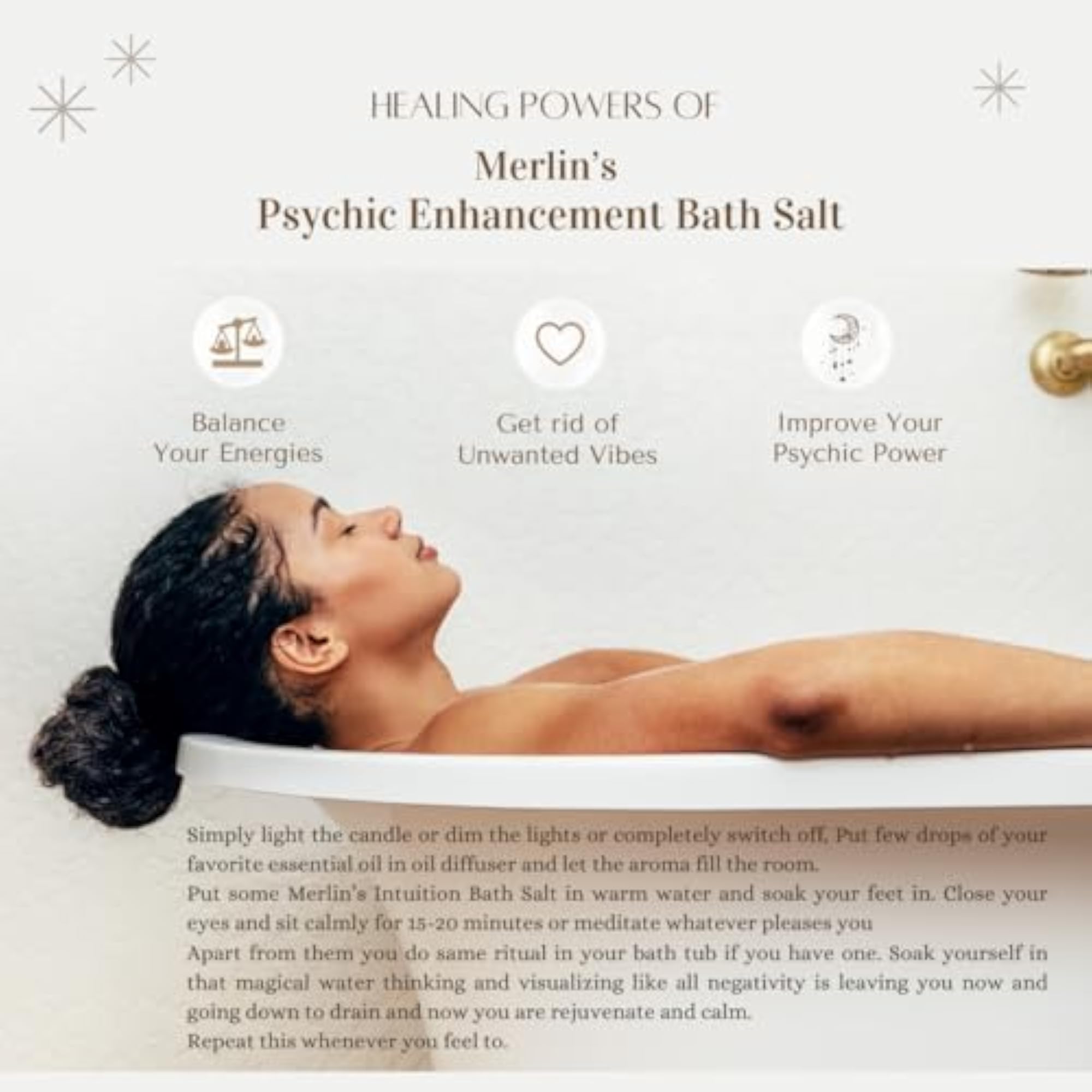 Merlin's Psychic Enhancement Energized Ritual Bath Salt, 200g