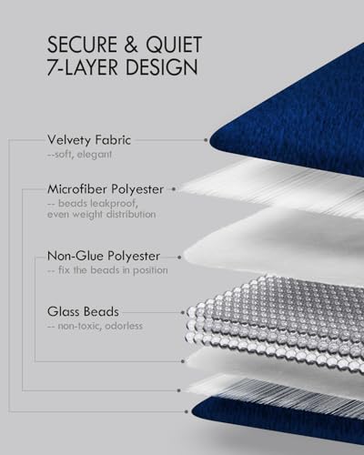 Image of Kaisa Weighted Blanket for Adults(7 lbs, 41 inch x 53 inch), Soft Weighted Lap Blanket Machine Washable, Small Heavy Blankets with Glass Beads for Travel & Sleep,Navy Blue