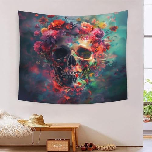 Couverture murale tête de mort 3D déco pour dortoir étudiant et grand salon moderne