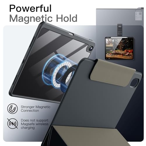 Image of JETech Magnetic Detachable Cover Case for iPad Air 13-Inch M4 /M3 /M2 (2026 /2025 /2024) with Pencil Holder, Removable Rotating Clear Cover, Portrait /Landscape Stand (Space Gray)