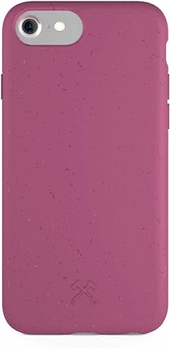 WOODCESSORIES - Funda para iPhone SE 2022 Roja, Funda para iPhone SE 2020 Roja, Funda para iPhone 8 Rojo, 7, 6 s - Ecológico, Hecho de Plantas